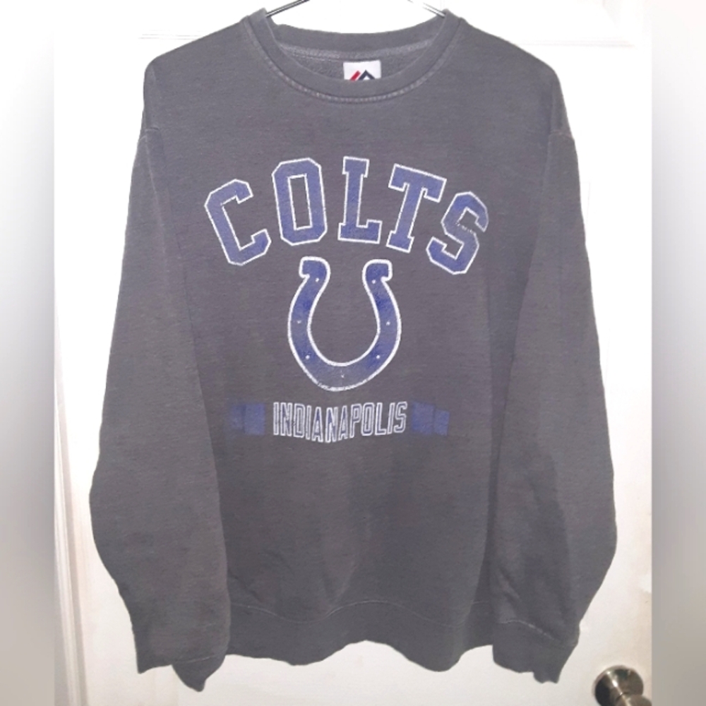 Vintage NFL Indianapolis Colts Crewneck Grey Pullover Sweatshirt XL